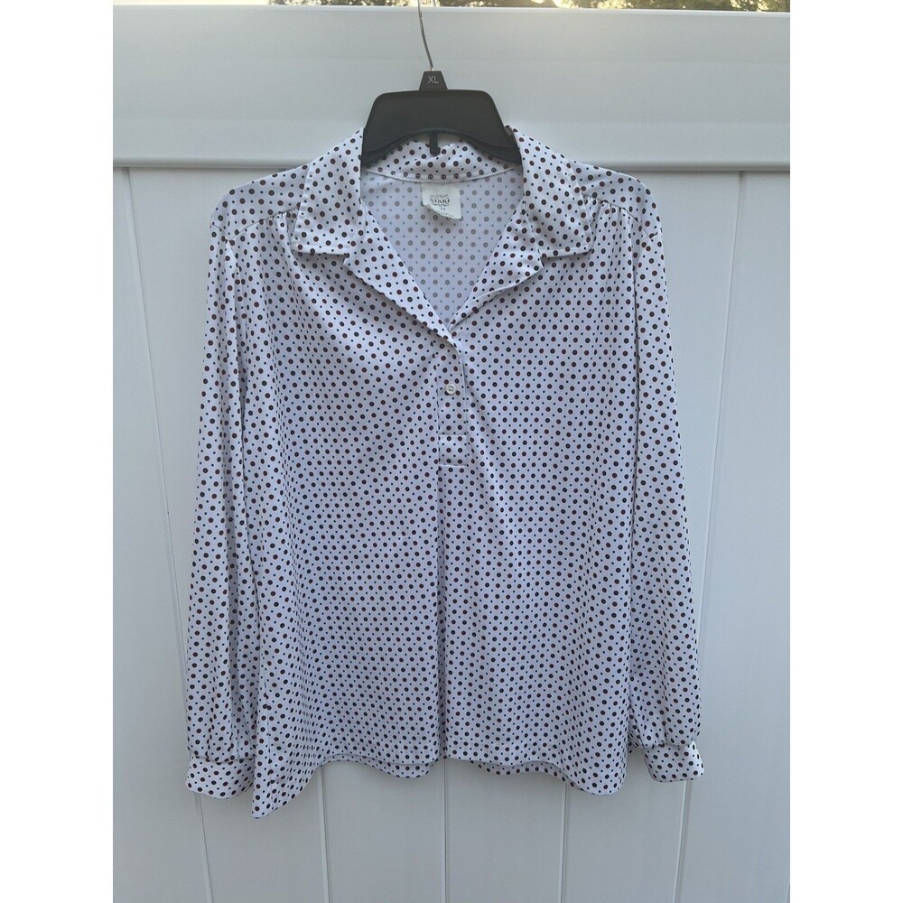 Nikki Women’s Long Sleeve Blouse Sz 20 Collared V Neck Multicolor Vintage